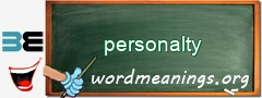 WordMeaning blackboard for personalty